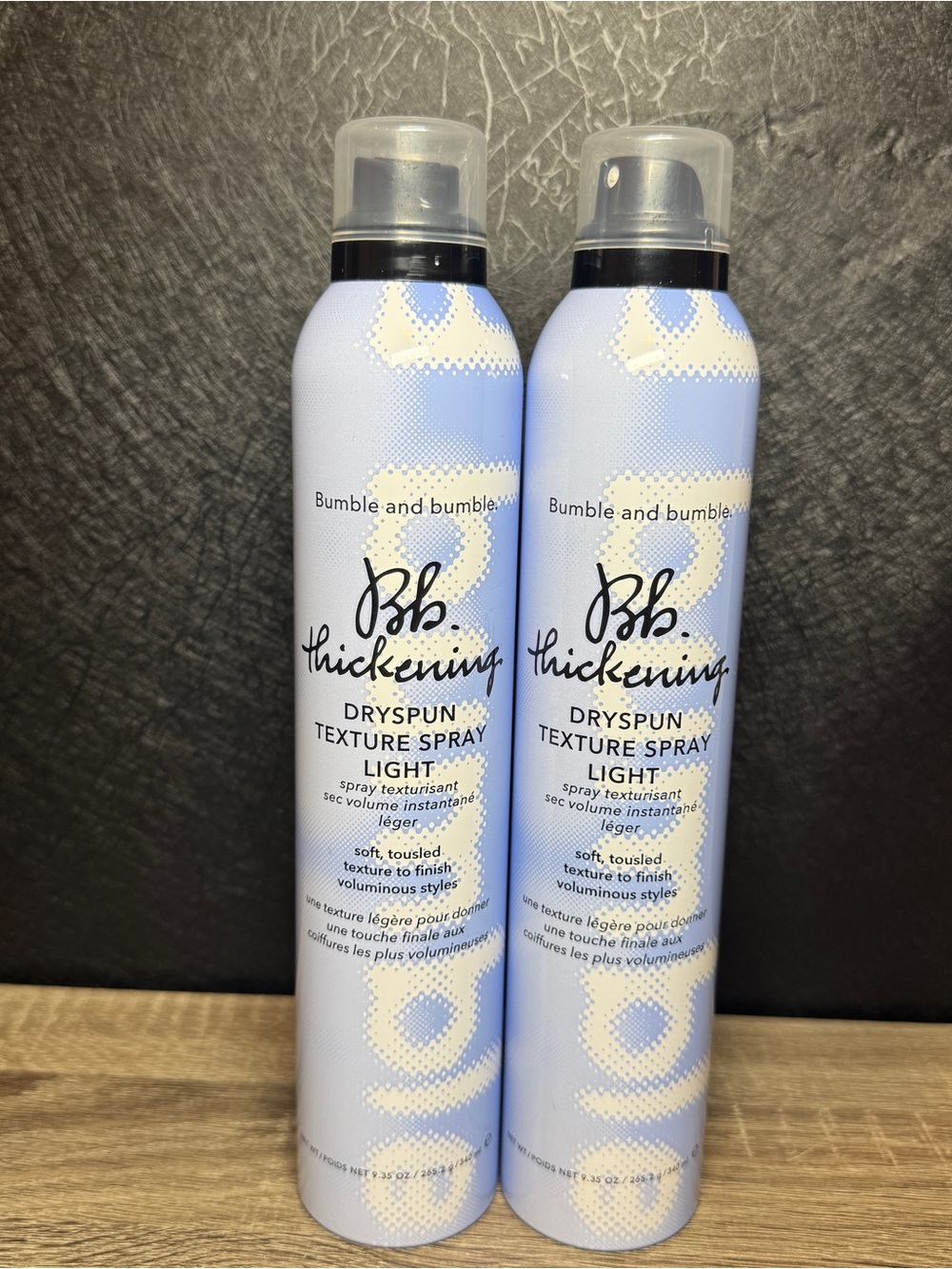 Lot of 2 Bumble and Bumble Thickening Dryspun Texture Spray Light 340 ml Jumbo
